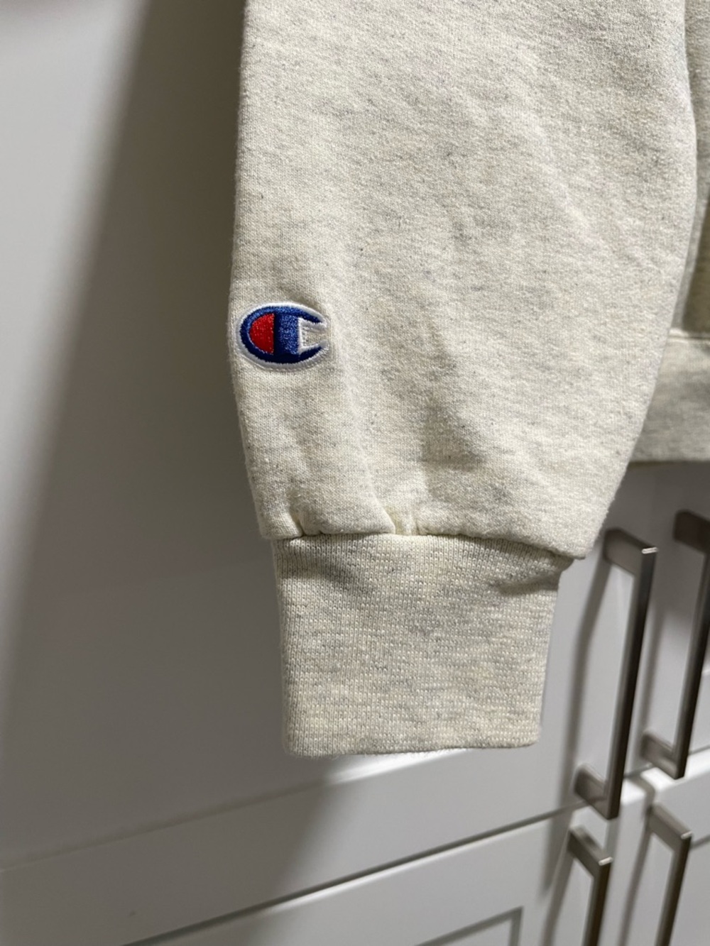 Champion SDSU Classic Twill Hoodie Sweatshirt Heather Oat Light Grey Charcoal - Picture 6 of 13